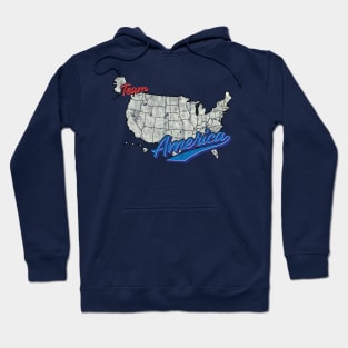 Team America lettering over USA map Hoodie